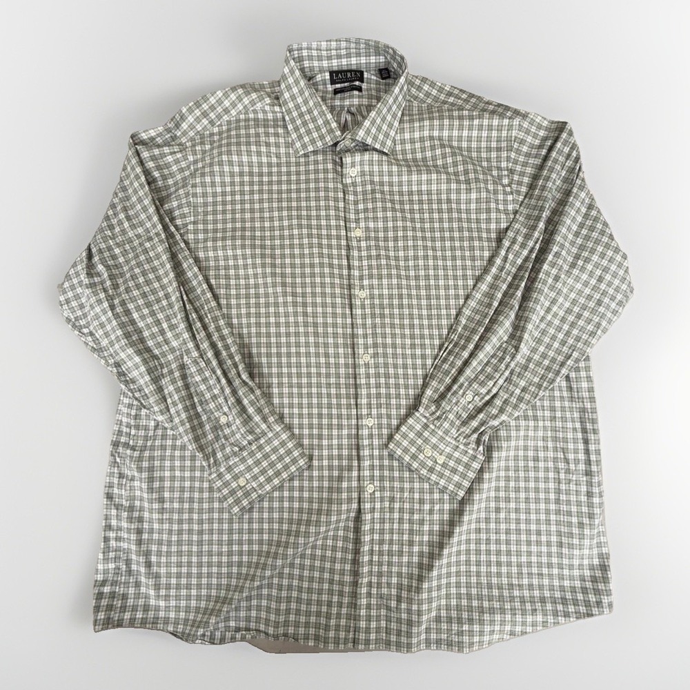 Lauren Ralph Lauren Shirt Mens 18 1/2 34/35 Performance Stretch Big Fit Plaid